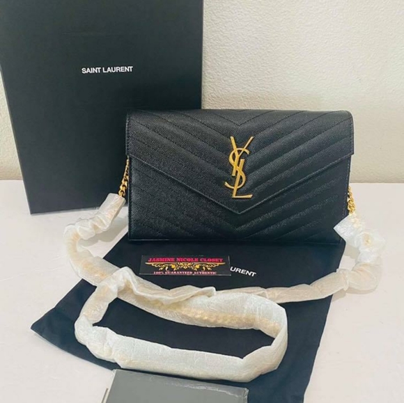 Auth YSL Wallet on Chain Large Envelope Brand New - Picture 2 of 9